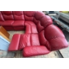 Image 3 : Red Leather Sectional Reclining Sofa with Console