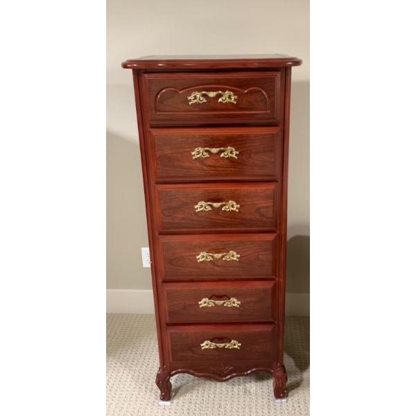 French Provincial Tall Boy Dressing Table 55x23 Cherry Oak
