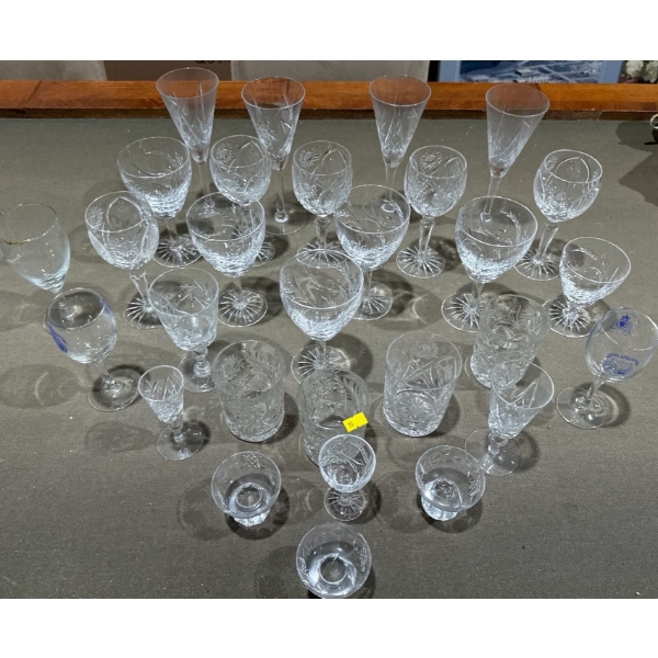 Set of Crystal Glasses Plus Other Glasses 