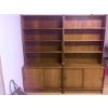 Image 1 : Teak Veneer Wood Shelving Units with Cabinets