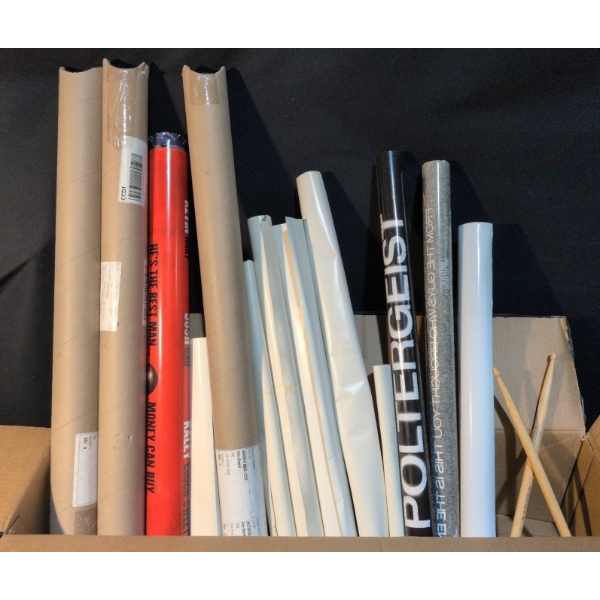 Poster Lot with Movie and Music Memorabilia Plus Drumsticks