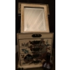 Image 2 : Gorgeous Wood Oriental Jewelry Box w/ Key + Swing Top Mirror (Floral Temple) Plus Vintage Dark Vase 