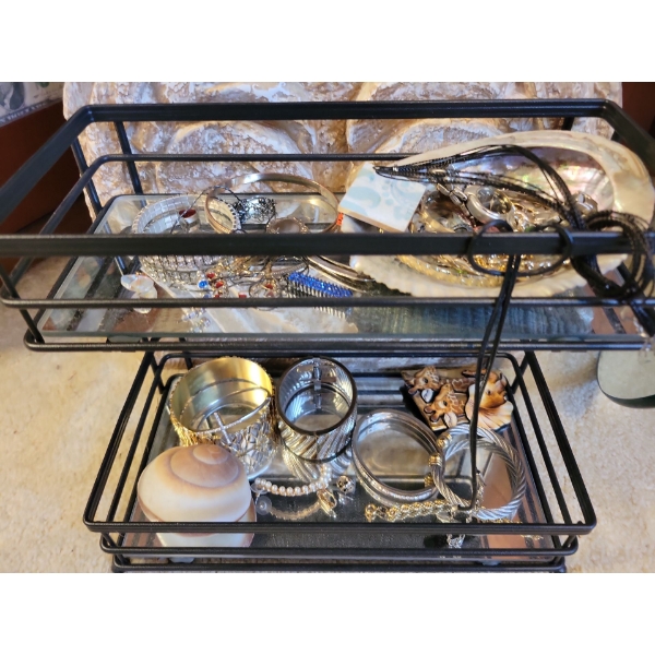 Assorted Costume Jewelry in Jewelry Stand..