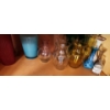 Image 2 : Contents of Cupboards: Candles, Tablecloths, Vases- Larger Blue 8 T, Smaller Blue 7 T 