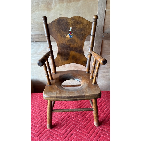 Vintage Children's Potty Trainer Chair 