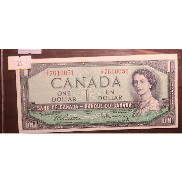 Bank of Canada 1954- $1 Bill I/Y7610051