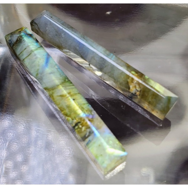 Labradorite Pair (47.25 ct total, 48×7×6.5 mm)