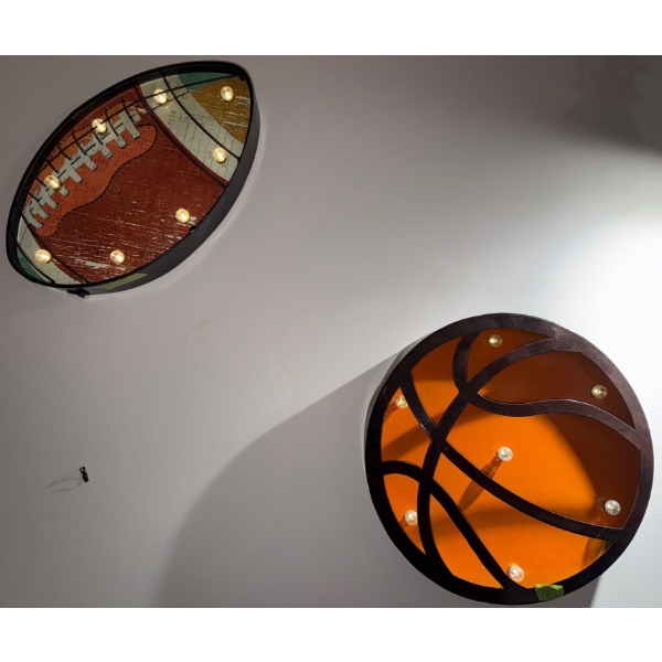 Two Sports Battery Operated Night Lights-  Football & Basketball Light-Ups