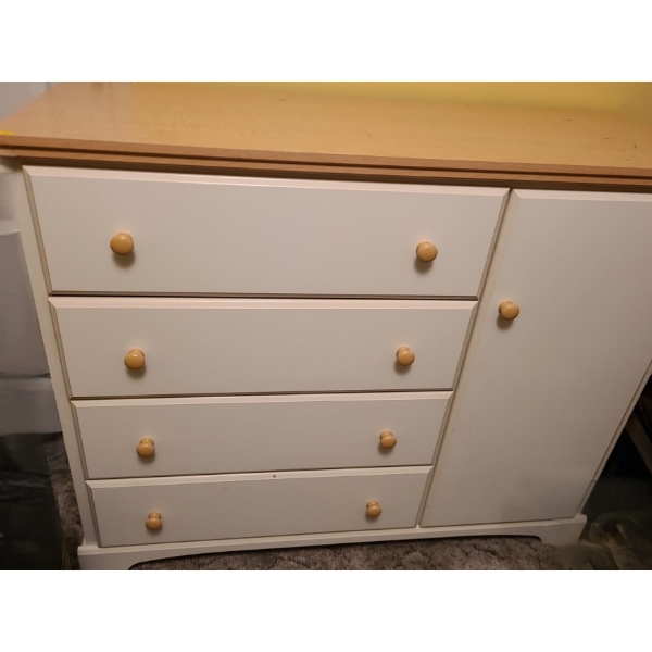  4 Drawer Dresser w/ Side Cupboard 48 W, 17 D, 39 T