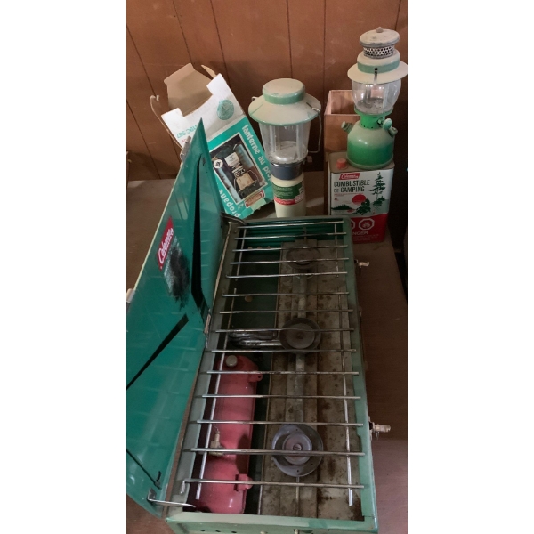 Vintage Campers Collection - Coleman Grill, Lanterns, Tent 