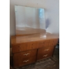Image 1 : Vintage Wooden Dresser with 6 Drawers 50 W, 17 D, 33 T and Attached Mirror 40 W, 29 T