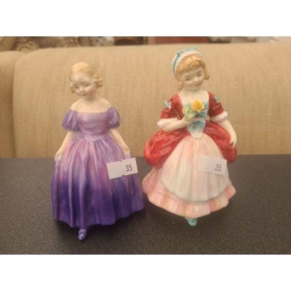 Royal Doulton's Porcelain Figurines "Marie" & "Valerie" HN 2107 & HN 1370