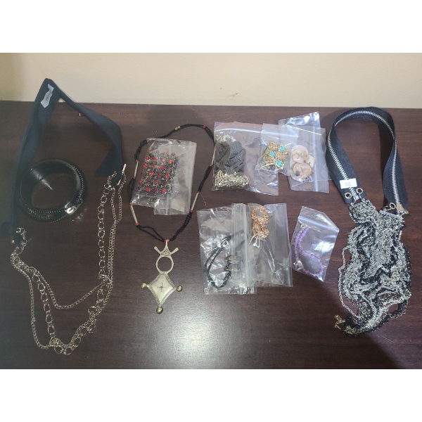 Fashion Jewelry: Necklaces- Zippers and Chain Details, Bracelets Including Amethyst Beads