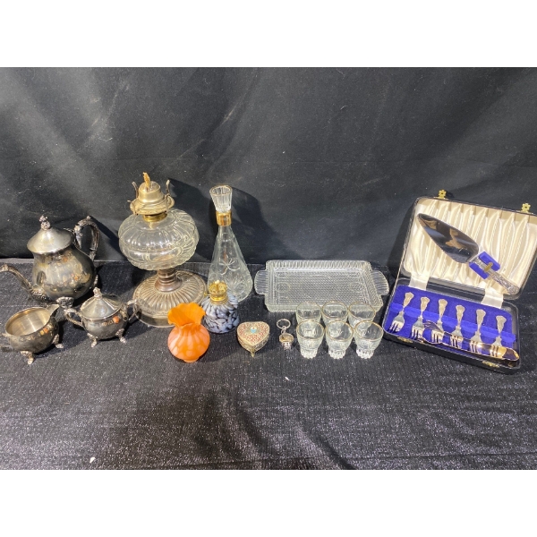 Brass Tea Set & Stainless Steel Cutlery Set