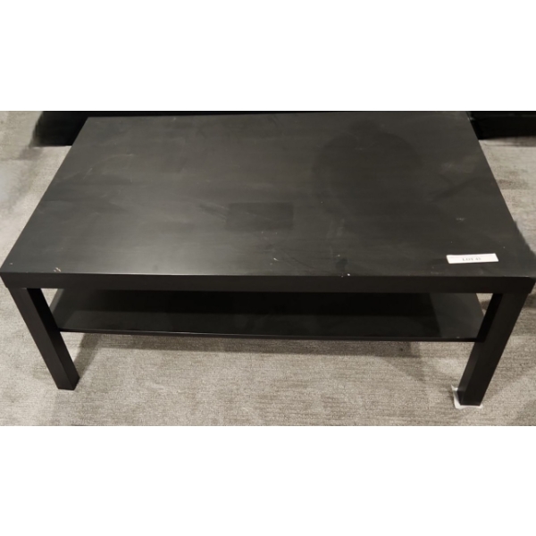 Black Coffee Table w/ Bottom Shelf 47 w, 18 h, 31 d and End Table 21.5 w, 18 h, 21.5 d