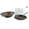 Image 2 : Rustic Steel Pan 10''INCHES WIDTH And Metal Bowl 15''INCHES WIDTH.