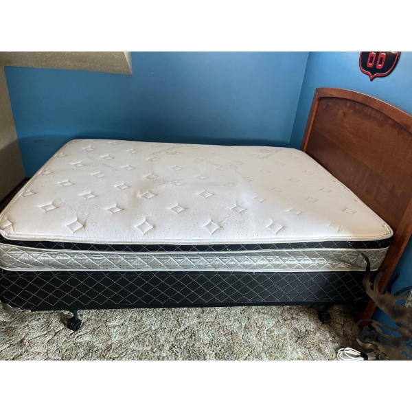 Everything You Need To Furnish A Bedroom. Full Size Bed With Mattress, TV, Dresser, Mirror And Shelv