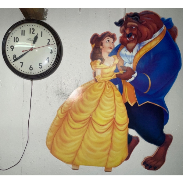 Antique Telecron Wall Clock 16T w/ Disney Wall Decal