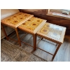 Image 2 : Vintage 1970s three combining teak coffee tables with vintage tile tops largest one is 18” height 21