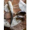 Image 2 : Cow Hide Wall Art with Powder Flasks and Hanging Medicine Wheel