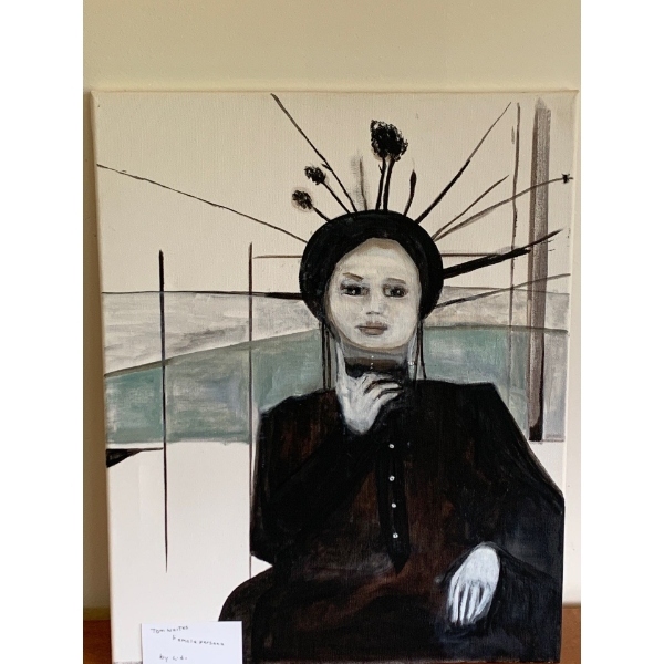 Lauri Ansell Tom Waites Female Persona Board  16 x 20