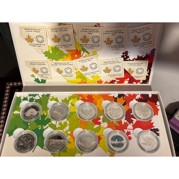 2014 $10 O Canada Series - Pure Silver 10-Coin Set