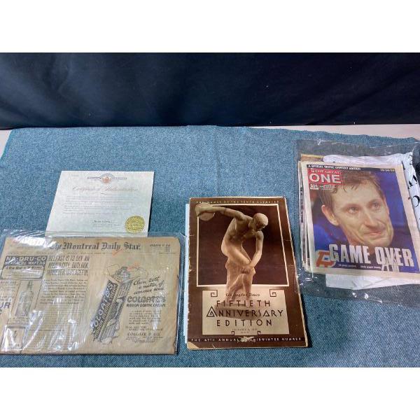 Vintage Printage: 1912 newspaper, Wayne Gretzky Newspaper, 1930's Magazine 
