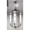 Image 2 : 2 Modern Chrome Chandeliers with Frosted Glass Accents and Accessories