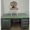 Image 2 : Mid Century Metal Warden's Desk w/ PU Leather Chair Digital Thermometer & More