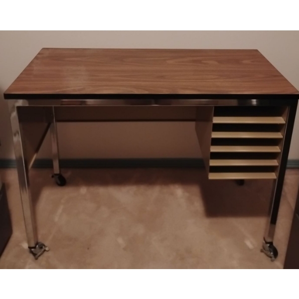 Mid Century Home Office Desk on Casters 36x18x27