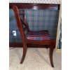 Image 3 : Mahogany Office Chair With Plaid Fabric Seat