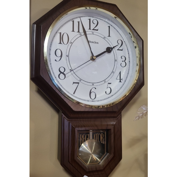 Westclock Regulator Model Pendulum Clock 17 L, 12 W, 3 D