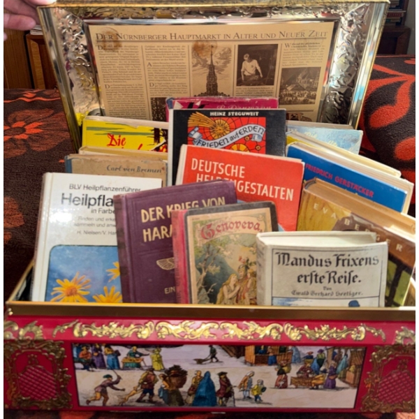 German Collectibles - Tin Bin Full Of German Reads