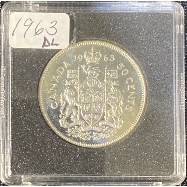 1963 Canadian 50 Cent Coin 80% Silver 11.66 Grams
