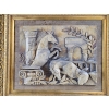 Image 2 : Frame Of Decorative Bas-Relief Sculpture Depicting Two Horses, 24''INCHES HEIGHT , 27''INCHES WIDTH