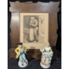 Image 1 : Antique Print in Oak Frame w/ Courting Couple Made In Occupied Japan