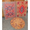 Image 1 : Mid Century Kilim Style Art Panels w/ Round Woven Prayer / Meditation Matt 27"Diameter
