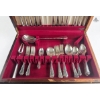Image 2 :  Walker & Hall Sheffield England" Set. Wooden Storage Chest, Dinner Knives, Forks, And Spoons 46 PCS