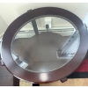 Image 4 : Pair Of Modern Minimalist 2 Tiered Mahogany End Tables w/ Glass Top 30x25