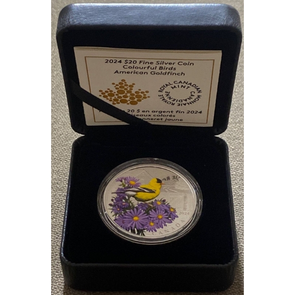 2024 $20 American Goldfinch Fine Silver Coin 31.39 Grams