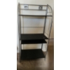 Image 1 : Vertical Computer Station w/ Keyboard Shelf, Metal w/ Black MDF 31.5 W, 16 D, 64 T 
