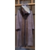 Image 1 : Double Breasted Shearling Coat w/Dark Fur Collar ++ Sheepskin Hat (Size Medium)