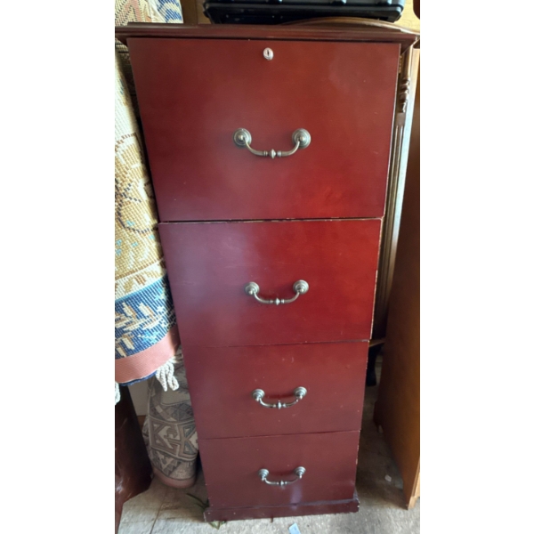Vintage Cherrywood Filing Cabinet 