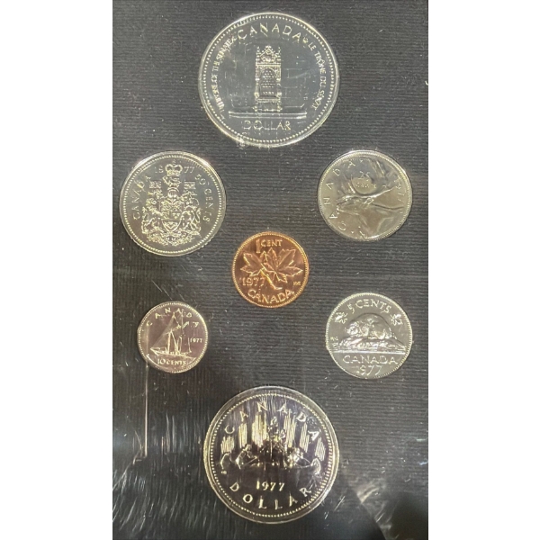 1977 Canadian Specimen Set With 50% Silver Dollar 23.33 Grams
