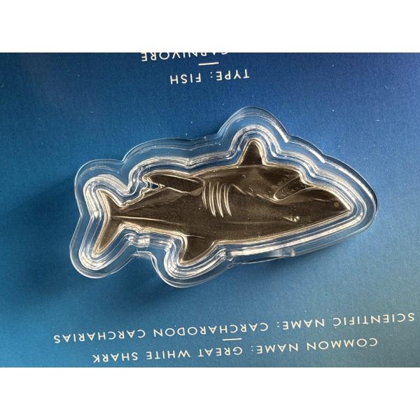 2020 $2 Hunters of the Deep: Tiger Shark - Pure Silver Shaped Coin