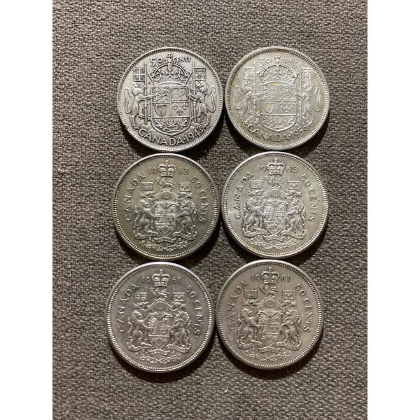 Canadian 50-cent Pieces 11.66 g Silver (.800)