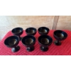 Image 2 : 7 Black Glass Goblets 