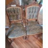 Image 1 : Pari of Eastlake Art Deco Upholstered Wood Chairs on Castors 18 w 17 d 38 1/2 h