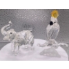 Swarovski Crystal Elephant and Cockatoo