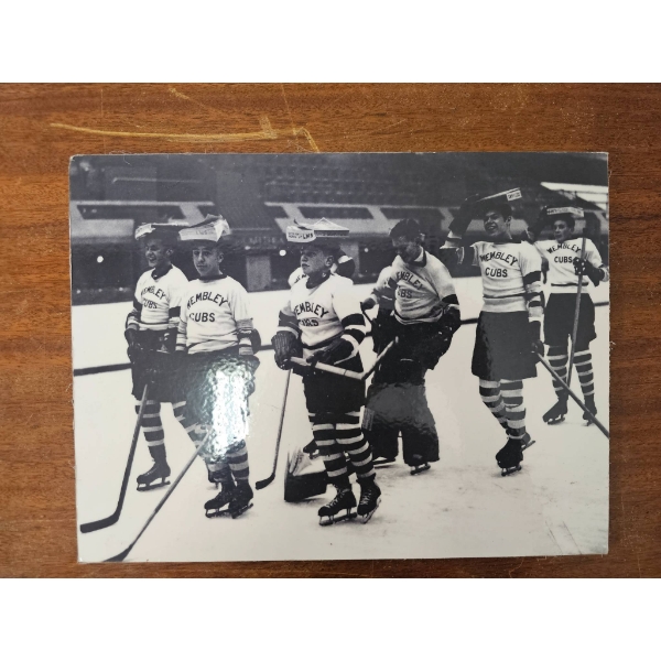 Three Antique Black-and-White Hockey-Themed Photographs